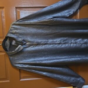 Lane Bryant-Charcoal shimmery long sleeved buttoned down front top  26/28 NWT.